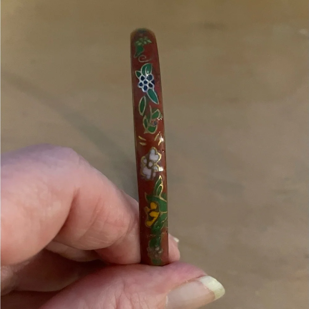Old Chinese Cloisonné Bangle Bracelet - Picture 3 of 8